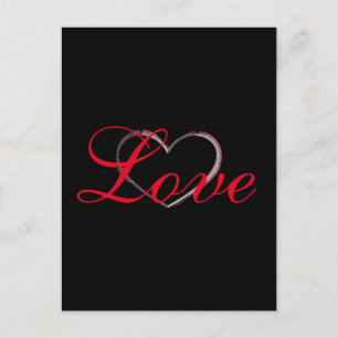Trendy Hart Grijs Calligrafie Liefde Trouwen Briefkaart