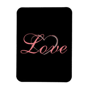Trendy Hart Grijs Calligrafie Liefde Trouwen Magneet