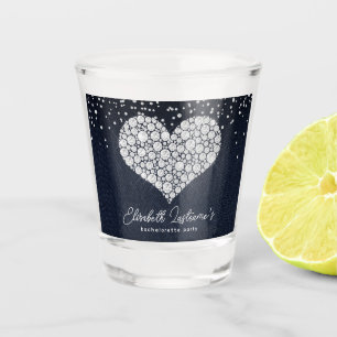 Trendy Heart Denim en Diamanten Meidenavond Feest Shot Glas
