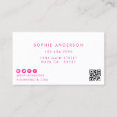 Trendy Helder Roze Wimper Extensions Wimpers Visitekaartje (Achterkant)