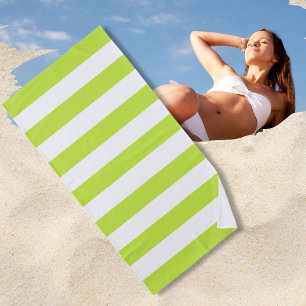 Trendy heldere zomer limoengroene horizontale stre strandlaken