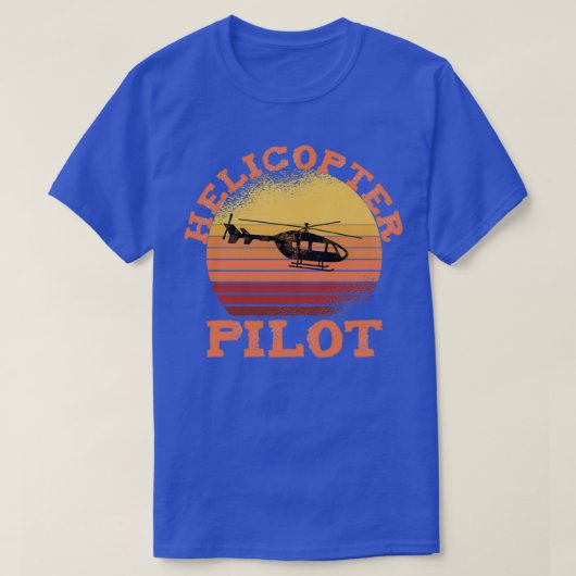 Trendy Helikopter Pilot Retro Kijk T-shirt (Design voorkant)