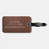 Trendy Heren Monogram Leer Textuur Uitzicht Bagagelabel (Achterkant horizontaal)