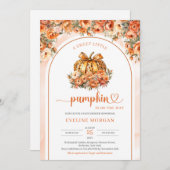 Trendy herfst luipaard pompoen met oranje boog boo kaart (Voorkant / Achterkant)