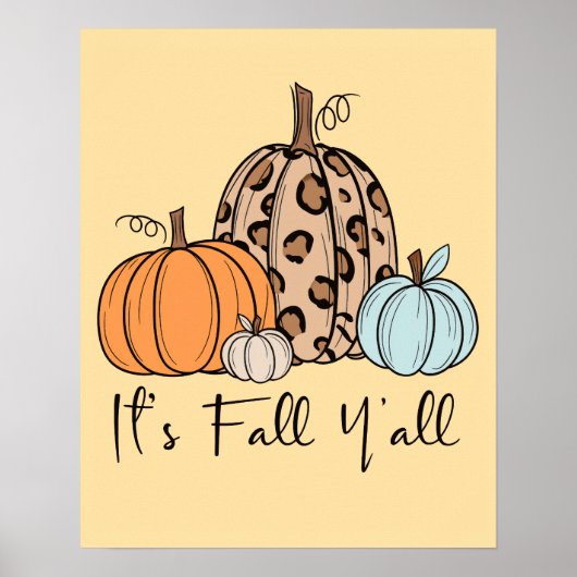 Trendy Herfst pompoen | "Het is Herfst Y’all", zeg Poster (Voorkant)