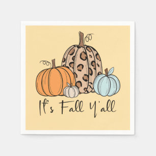 Trendy Herfst Pompoen “It’s Fall Y’all” Quote Servet