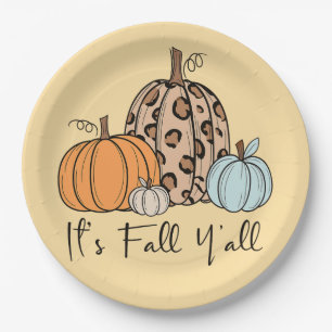 Trendy herfstpomp   “It’s Fall Y’all” citaat Papieren Bordje