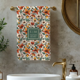 Trendy Herfsttuin Olijf Roest Persoonlijke Handdoe Bad Handdoek