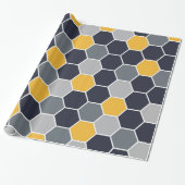 Trendy Hexagon Pattern Cadeaupapier (Uitgerold)