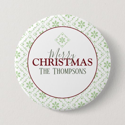 Trendy Holiday - Aangepaste kerstnaam Ronde Button 7,6 Cm (Voorkant)