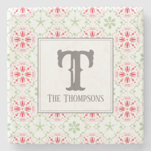 Trendy Holiday Snowflakes Red Kerstmis Stenen Onderzetter