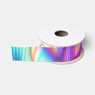 Trendy Holografisch Effect Kleurrijke Regenboog Grosgrain Lint