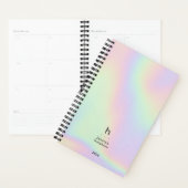 Trendy Holografisch Modern Monogram Weekly Planner (Display)