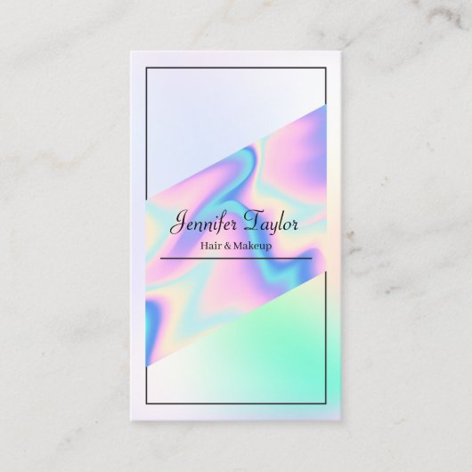 Trendy Holografische Gradiënt Verwijs een Vriend Aanbevelingskaartje (Voorkant)