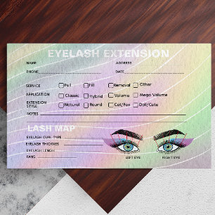 Trendy Hologram Lash Client Record Kaart Visitekaartje