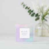 Trendy Holographic Professional Chic Vierkante Visitekaartje (Staand voorkant)