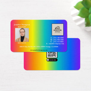 Trendy Holographic Rainbow Visitekaartje Afgerond