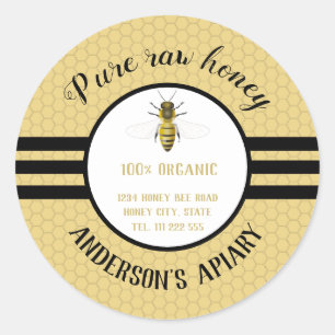  trendy honey jar bee apiary ronde sticker