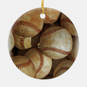 Trendy honkbal kunstwerk kerst ornament