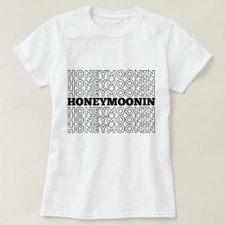 Trendy Hooneymoonin hubby wifey pasgetrouwden vaka T-shirt