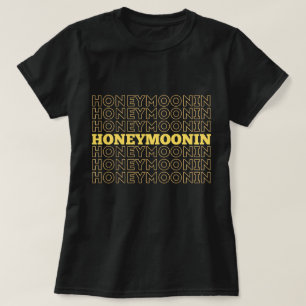 Trendy Hooneymoonin hubby wifey pasgetrouwden vaka T-shirt