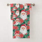 Trendy hot pink and red Christmas preppy towels (En situation)