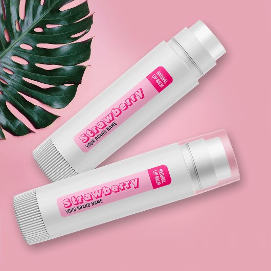 Trendy Hot Pink Girly Lip Gloss 5.5g Lip Balm Tube Labels
