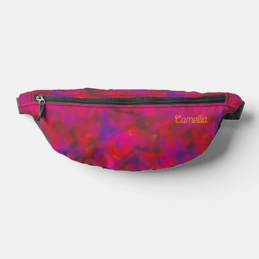 Trendy Hot Pink Violet Tie Dye Patroon Naam Custom Heuptasje (Liggend)
