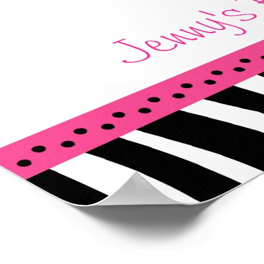 Trendy Hot Pink Zebra Print Banner Sign (Hoek)