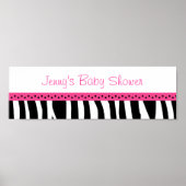 Trendy Hot Pink Zebra Print Banner Sign (Voorkant)