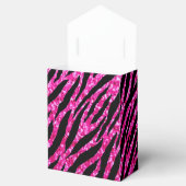 Trendy Hot Pink Zebra Print Glitz Glitter Sparkles Bedankdoosjes (Geopend)