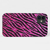 Trendy Hot Pink Zebra Print Glitz Glitter Sparkles Case-Mate iPhone Case (Achterkant (horizontaal))