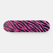 Trendy Hot Pink Zebra Print Glitz Glitter Sparkles Skateboard (Horizontaal)
