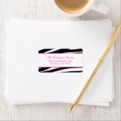 Trendy hot pink zebra stripes address label (Insitu)