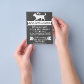 Trendy Houtskool Zwarte Hondenverzorgingsfolder Flyer (Hand)