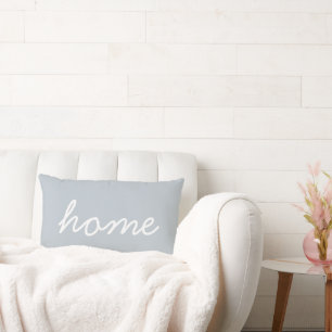 Trendy Huis Quote Blauw Wit Stijlvol Schrift Cute Kussen
