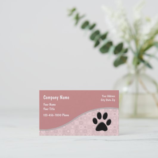 Trendy huisdier thema visitekaartje (Staand voorkant)