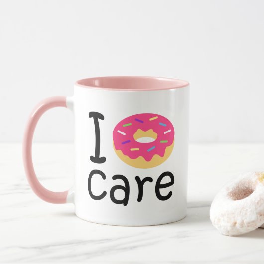 Trendy I Donut Care grappige zin citeert emoji Mok (Met donut)