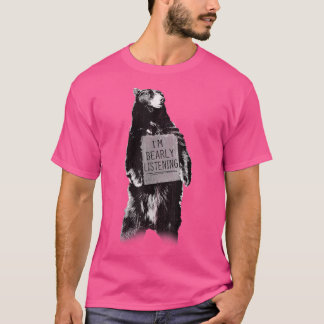 Trendy Ik ben Barly Listening Beer Sign Humor T-shirt