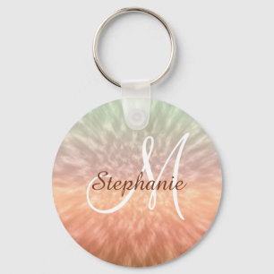 Trendy Indische zomerdye patroon monogram Sleutelhanger