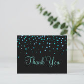 Trendy Inexpensiv Blue Glitter Black Hartelijk dan Briefkaart (Staand voorkant)