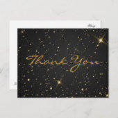 Trendy Inexpensiv Gold Glitter Black Hartelijk dan Briefkaart (Voorkant / Achterkant)
