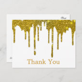 Trendy Inexpensiv Gold Glitter Black Hartelijk dan Briefkaart (Voorkant / Achterkant)