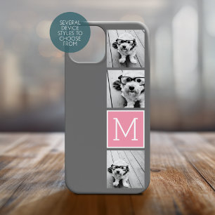 Trendy Instagram Photo Collage Custom Monogram Case-Mate iPhone 14 Plus Hoesje