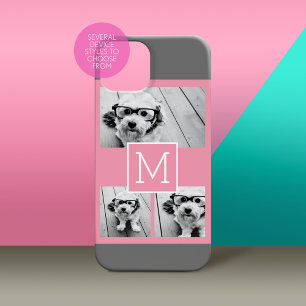 Trendy Instagram Photo Collage Custom Monogram Case-Mate iPhone 14 Hoesje