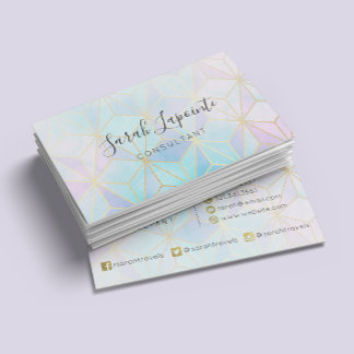Trendy Iridescent & Pastel Geometric Design Visitekaartje