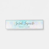 Trendy iriserend & pastelgeometrisch patroon deurbordje (Voorkant)