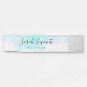 Trendy iriserend & pastelgeometrisch patroon deurbordje (Voorkant)