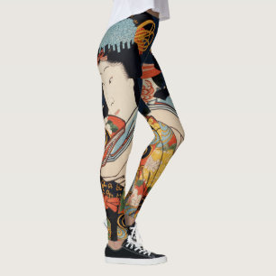 Trendy Japanse Kunst Geisha Aziatisch kleurrijk Leggings