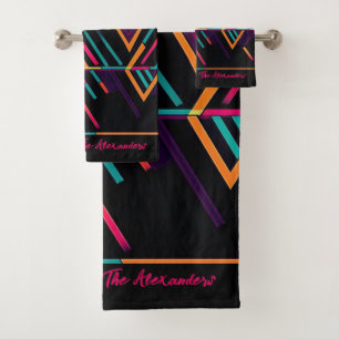 Trendy jaren '80 design bad handdoek